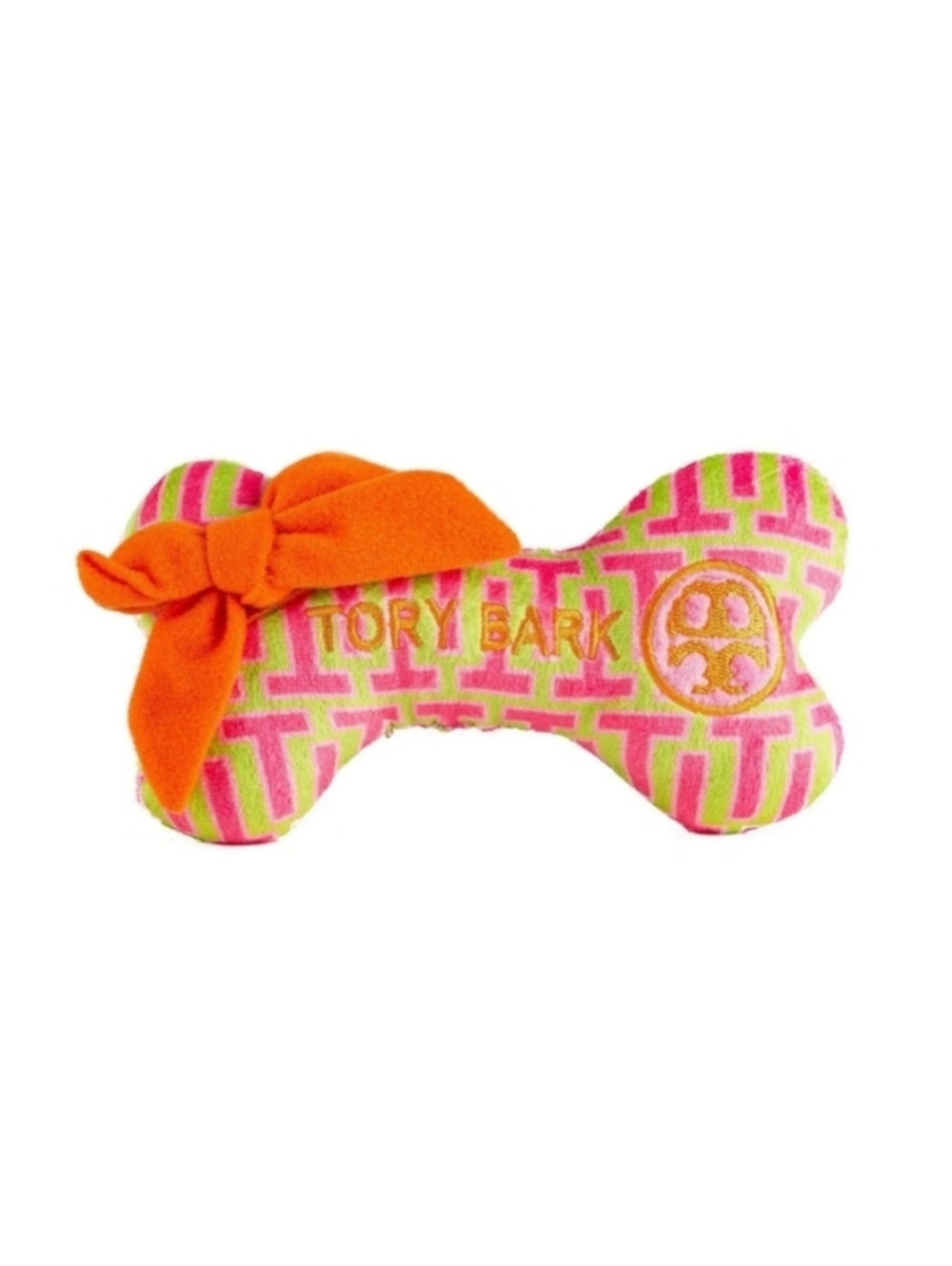 NWT Tory Bark Vibrant Plush Bone Squeak Dog Toy - Small